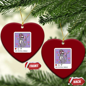 Anti Valentine Ceramic Ornament Funny Skeleton Selfie Meme TS14 Print Your Wear