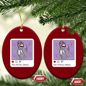 Anti Valentine Ceramic Ornament Funny Skeleton Selfie Meme TS14 Print Your Wear