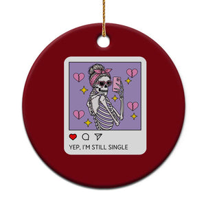 Anti Valentine Ceramic Ornament Funny Skeleton Selfie Meme TS14 1pc Red Print Your Wear