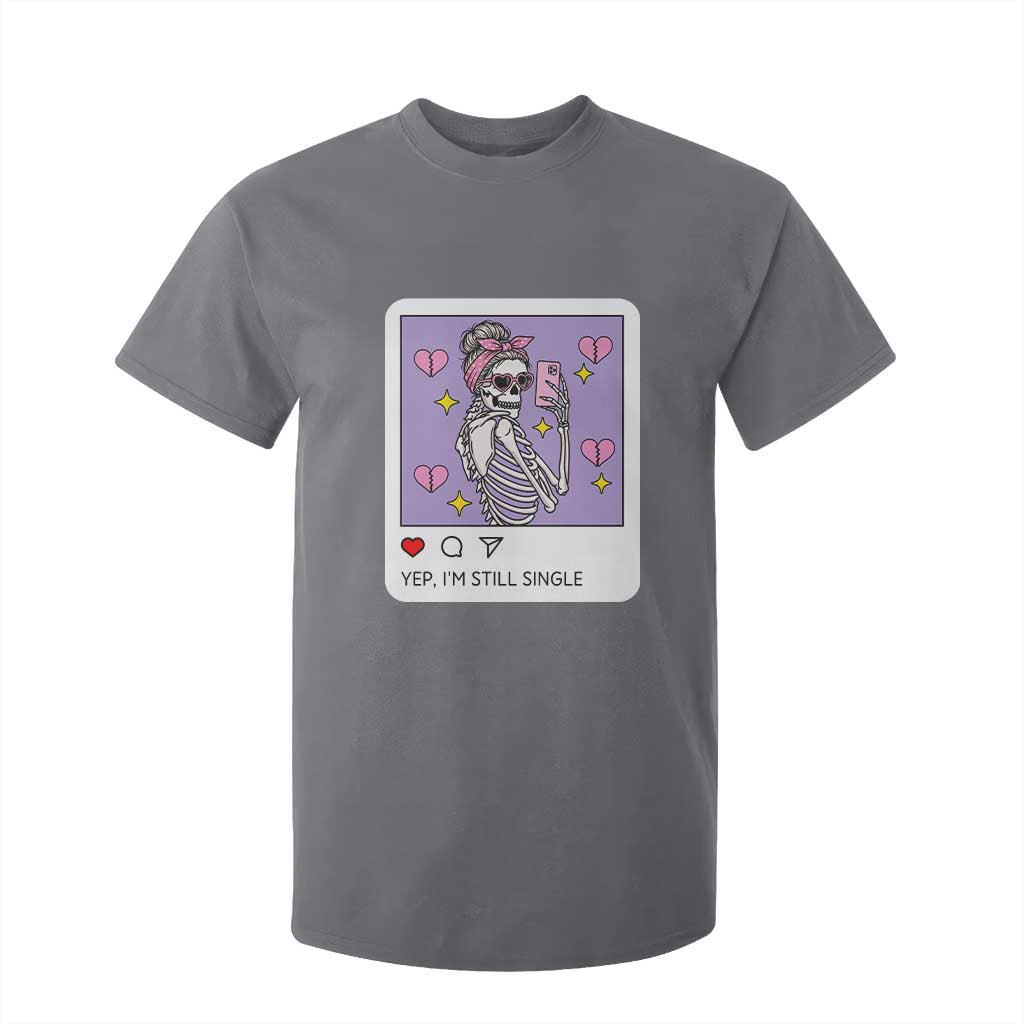Anti Valentine T Shirt For Kid Funny Skeleton Selfie Meme TS14 Charcoal Print Your Wear