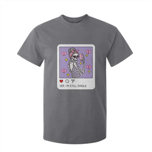 Anti Valentine T Shirt For Kid Funny Skeleton Selfie Meme TS14 Charcoal Print Your Wear