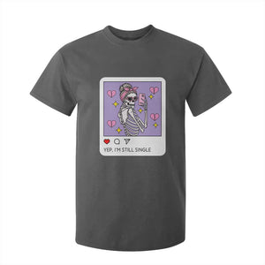 Anti Valentine T Shirt For Kid Funny Skeleton Selfie Meme TS14 Dark Heather Print Your Wear