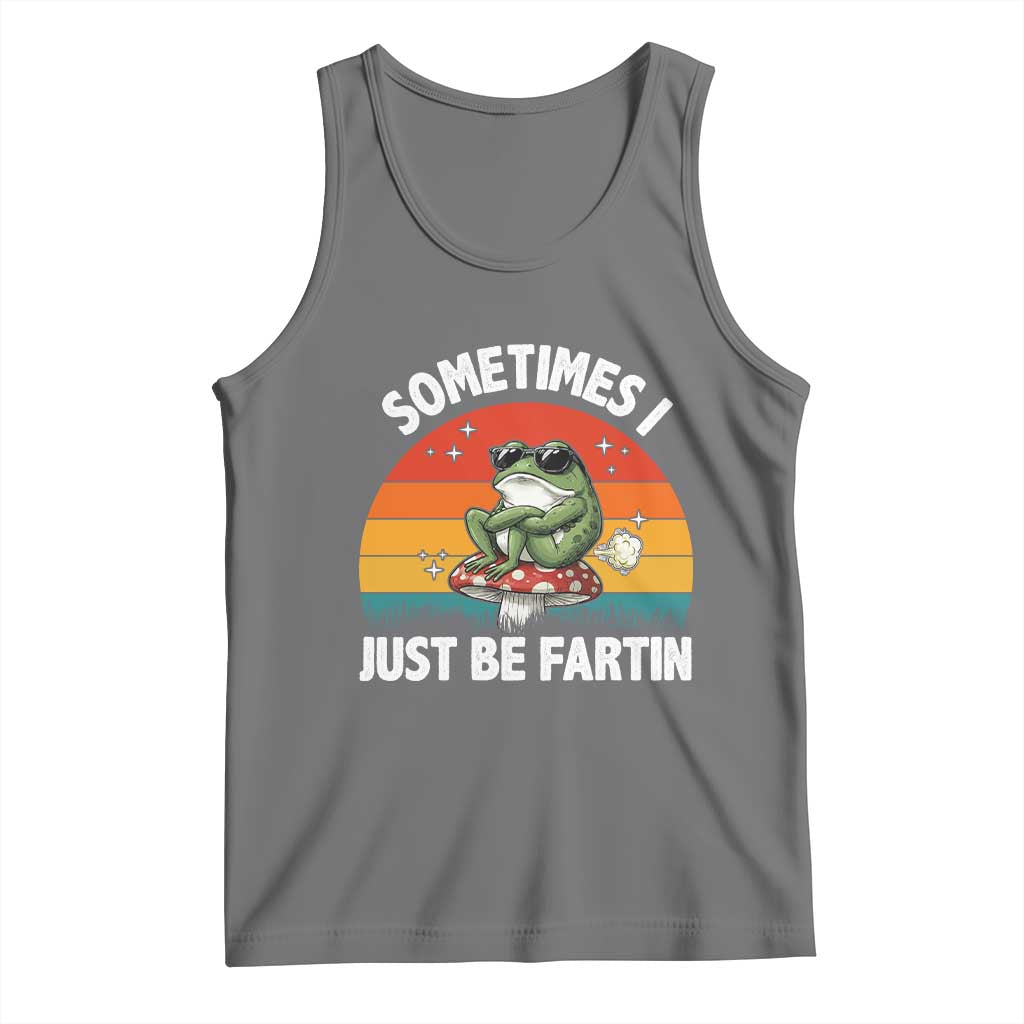 Funny Frog Meme Tank Top Sometimes I Just Be Fartin TS14 Black Heather Print Your Wear