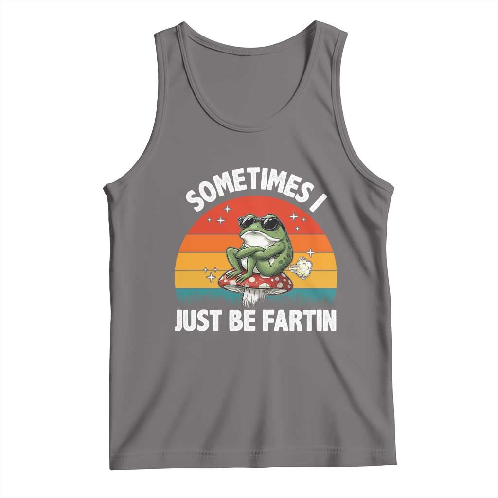 Funny Frog Meme Tank Top Sometimes I Just Be Fartin TS14 Deep Heather Print Your Wear