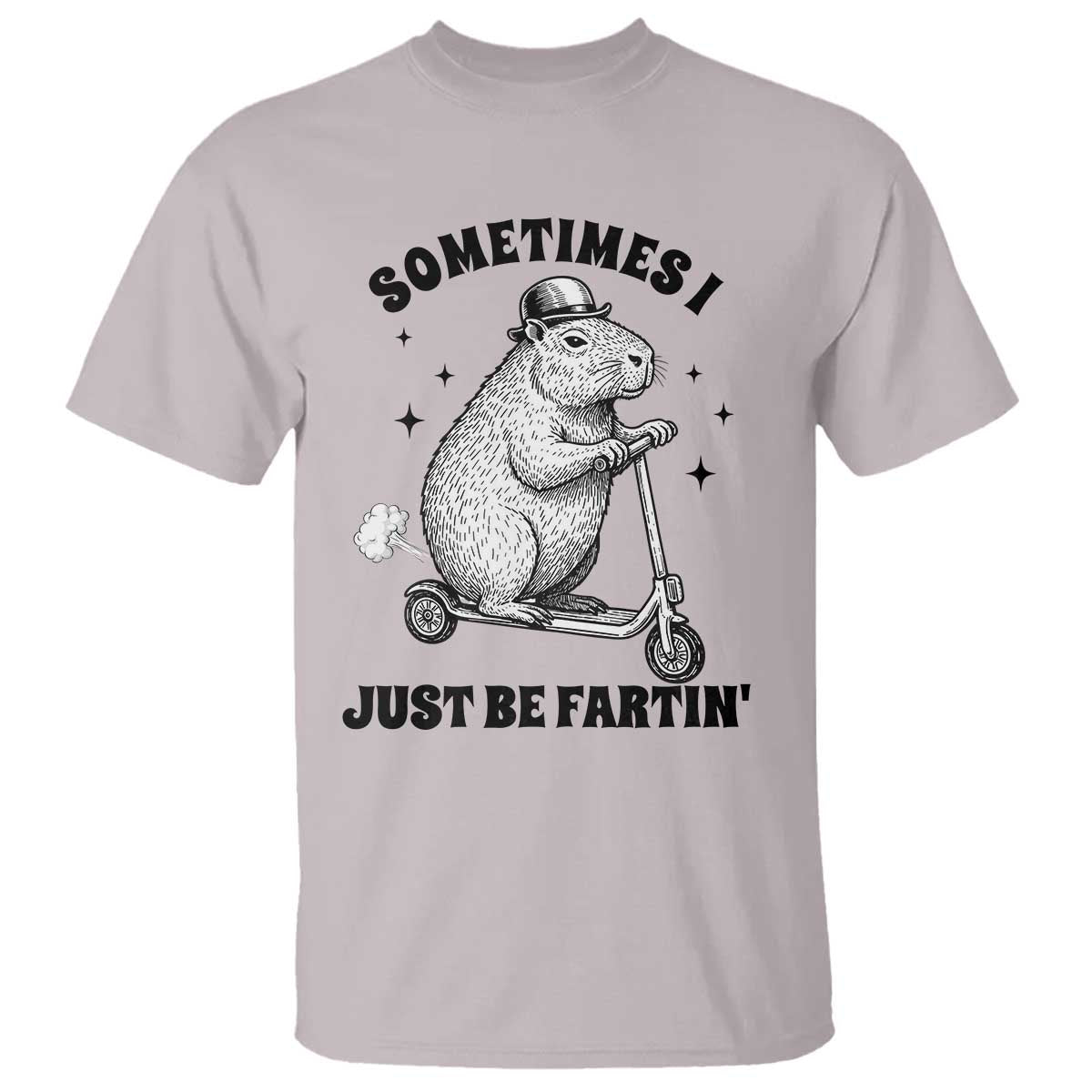 Funny Groundhog Scooter T Shirt Sometimes I Just Be Fartin TS14 Ice Gray Print Your Wear