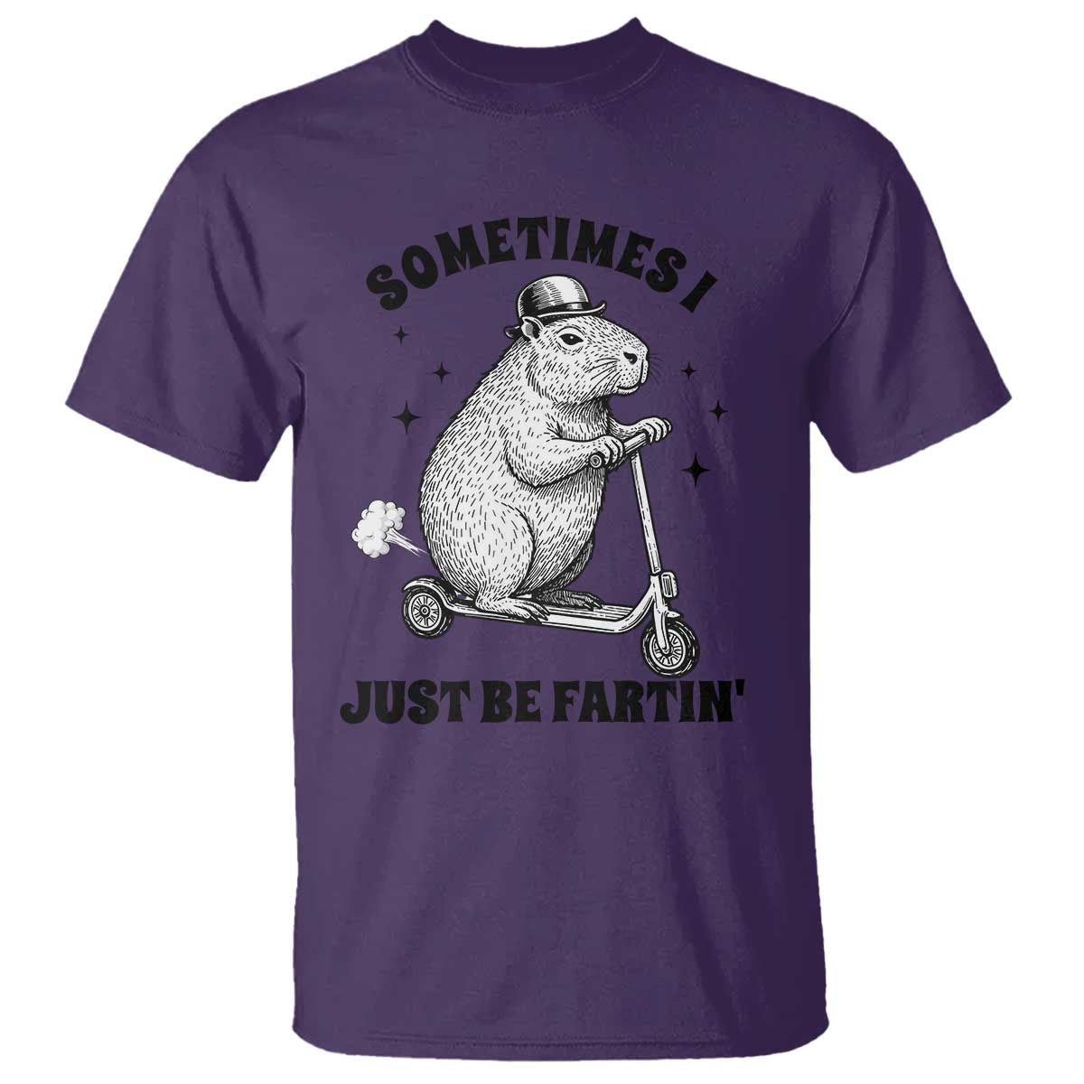 Funny Groundhog Scooter T Shirt Sometimes I Just Be Fartin TS14 Purple Print Your Wear