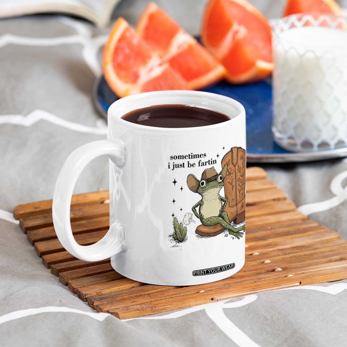 Funny Cowboy Frog Coffee Mug Sometimes I Just Be Fartin TS14 Print Your Wear