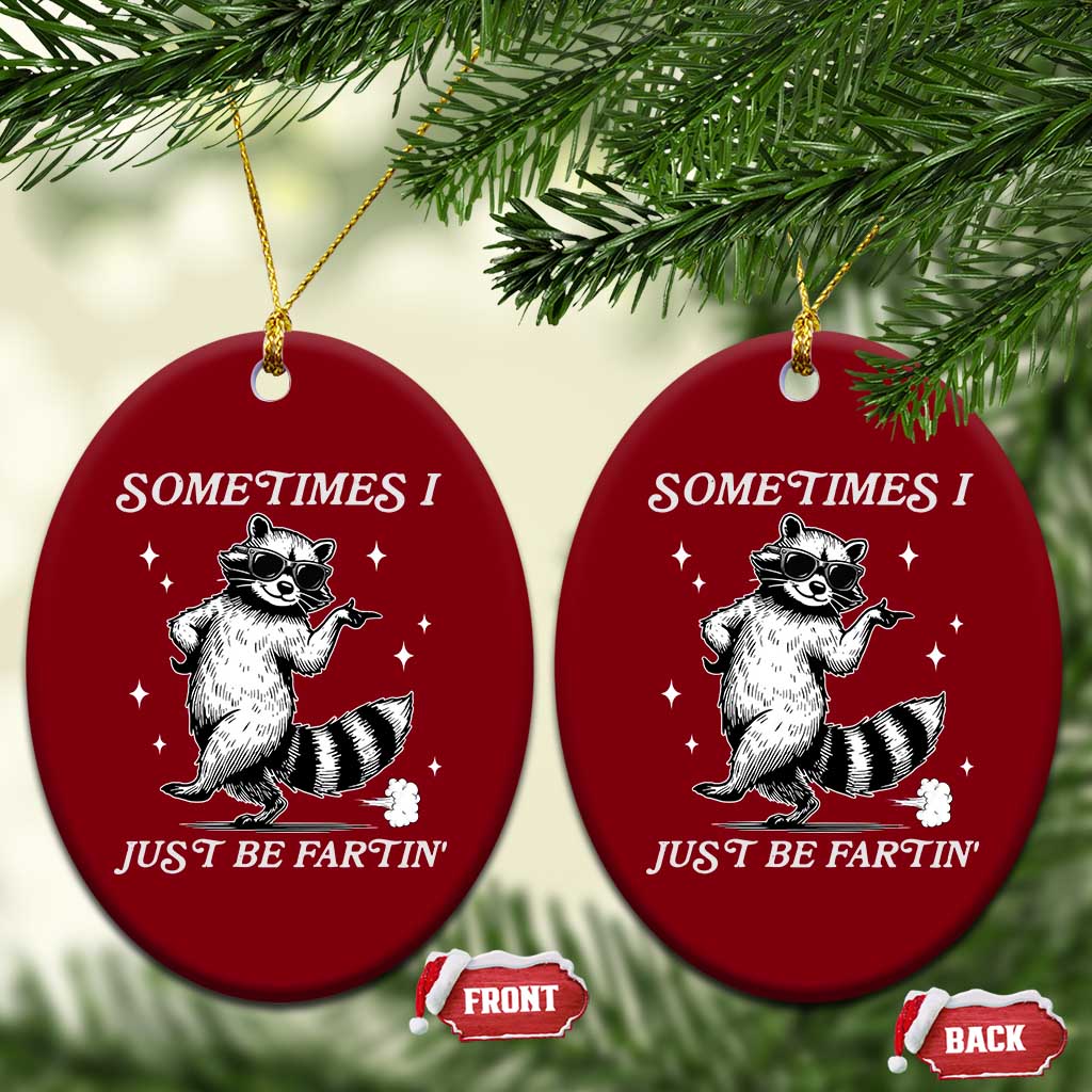 Sometimes I Just Be Fartin Ceramic Ornament Funny Raccoon Meme TS14 Print Your Wear