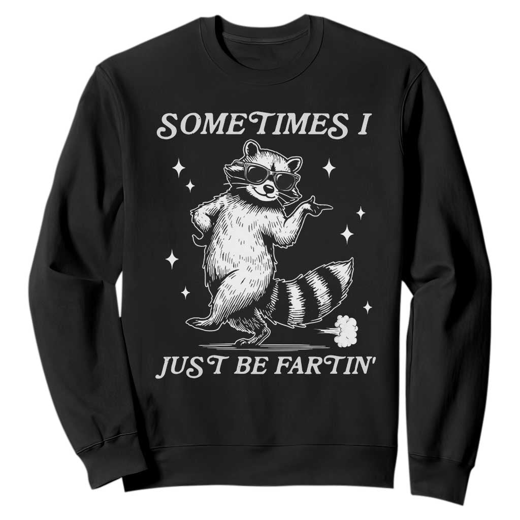 Sometimes I Just Be Fartin Sweatshirt Funny Raccoon Meme TS14 Black Print Your Wear