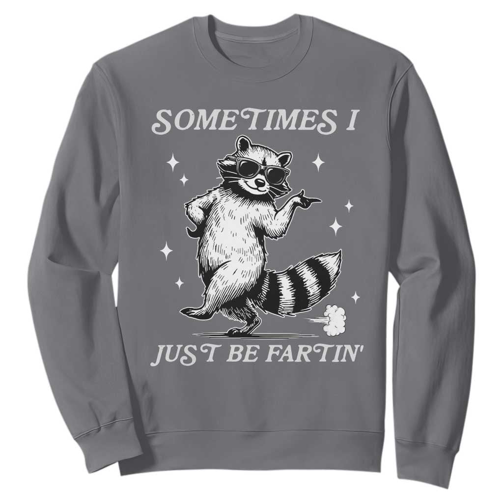 Sometimes I Just Be Fartin Sweatshirt Funny Raccoon Meme TS14 Charcoal Print Your Wear