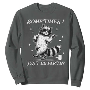Sometimes I Just Be Fartin Sweatshirt Funny Raccoon Meme TS14 Dark Heather Print Your Wear