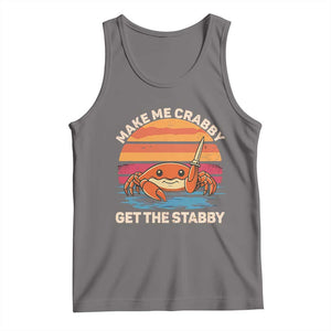 Funny Crab Meme Y2K Tank Top Make Me Crabby Get The Stabby TS14 Deep Heather Print Your Wear