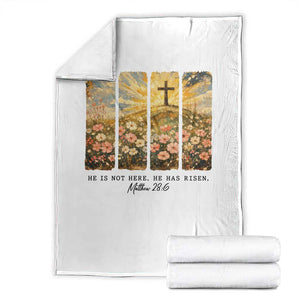 He Is Not Here He Is Risen Throw Blanket Christian Easter Bible Verse TS14 White Print Your Wear