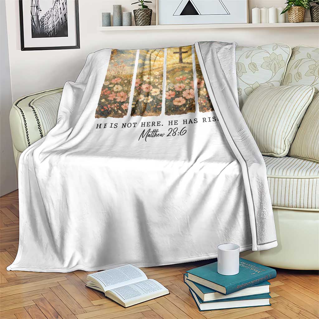 He Is Not Here He Is Risen Throw Blanket Christian Easter Bible Verse TS14 Print Your Wear