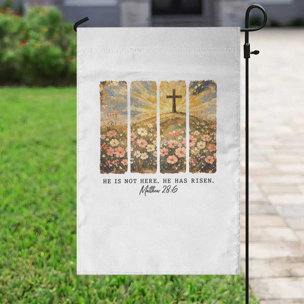 He Is Not Here He Is Risen Garden Flag Christian Easter Bible Verse TS14 Print Your Wear