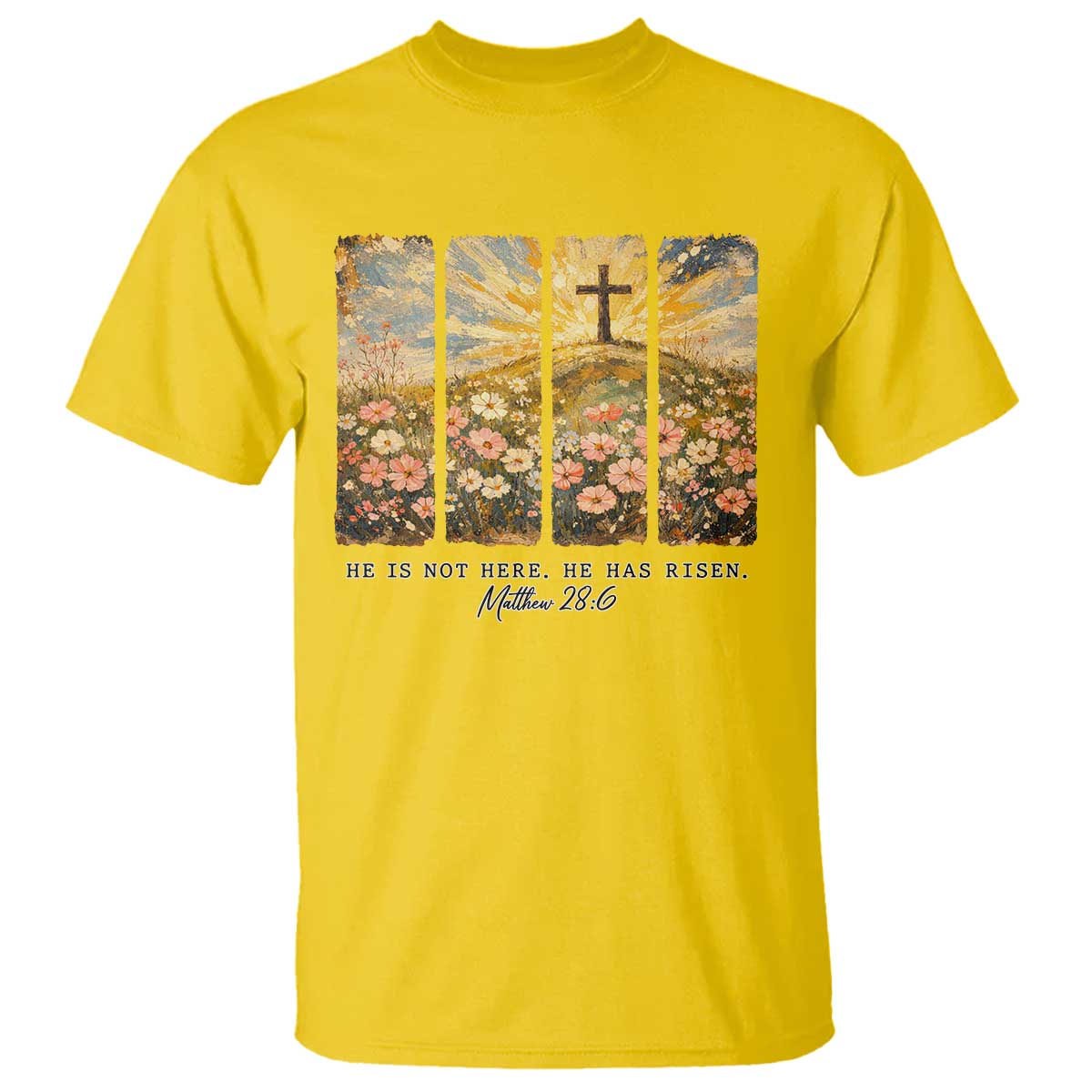 He Is Not Here He Is Risen T Shirt Christian Easter Bible Verse TS14 Daisy Print Your Wear