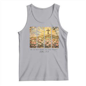 He Is Not Here He Is Risen Tank Top Christian Easter Bible Verse TS14 Athletic Heather Print Your Wear
