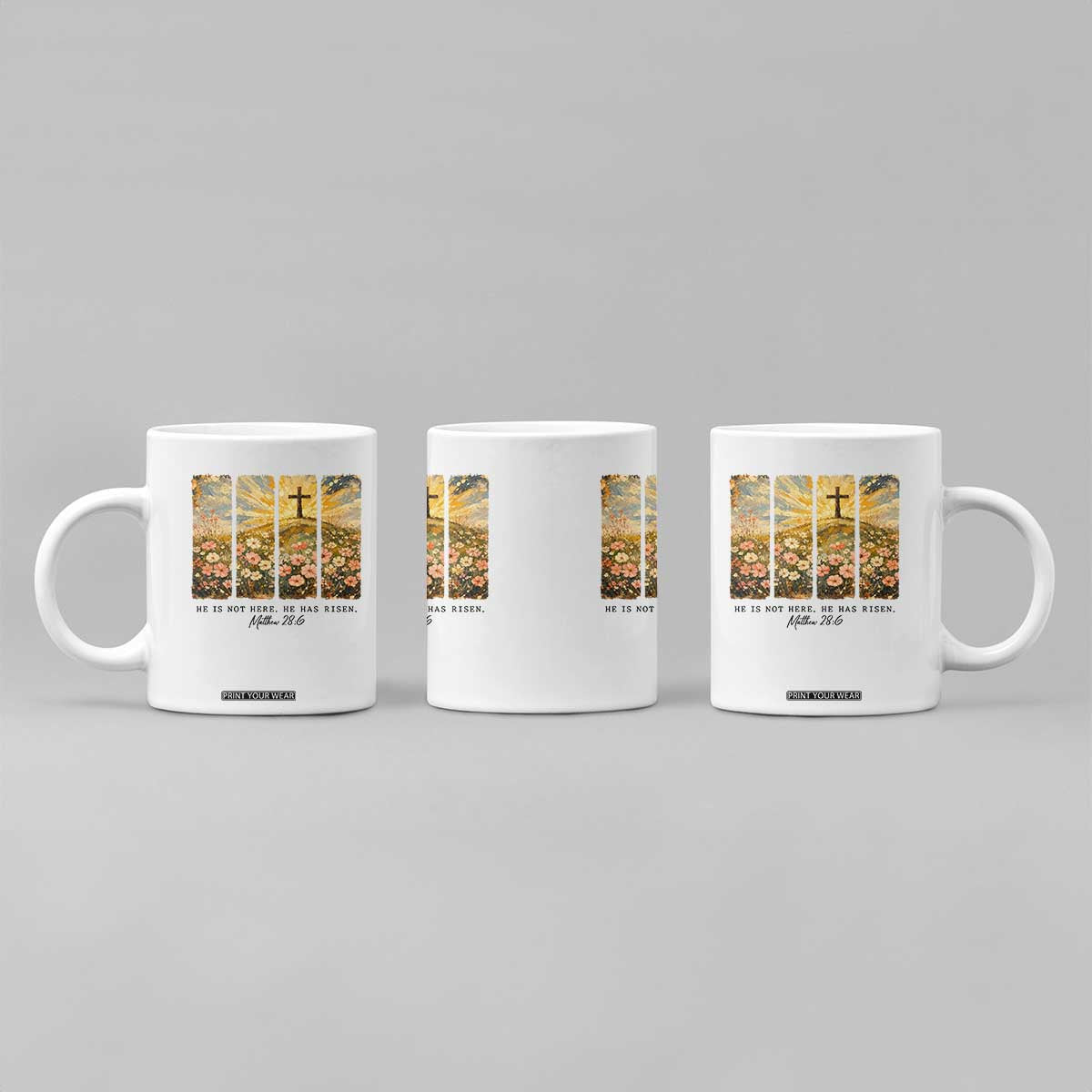 He Is Not Here He Is Risen Coffee Mug Christian Easter Bible Verse TS14 Print Your Wear