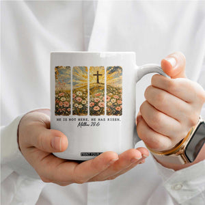 He Is Not Here He Is Risen Coffee Mug Christian Easter Bible Verse TS14 Print Your Wear