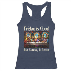 Christian Easter Racerback Tank Top Friday is Good Sunday is Better TS14 Navy Print Your Wear