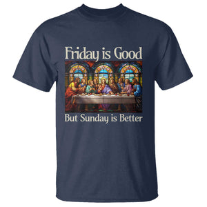 Christian Easter T Shirt Friday is Good Sunday is Better TS14 Navy Print Your Wear