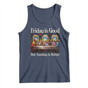 Christian Easter Tank Top Friday is Good Sunday is Better TS14 Navy Print Your Wear