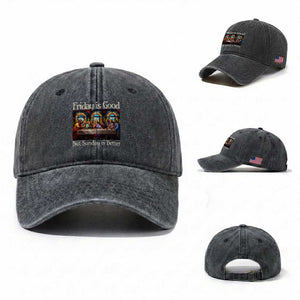 Christian Easter Washed Cotton Baseball Cap Friday is Good Sunday is Better TS14 Washed Cap Universal Fit Dark Gray Print Your Wear
