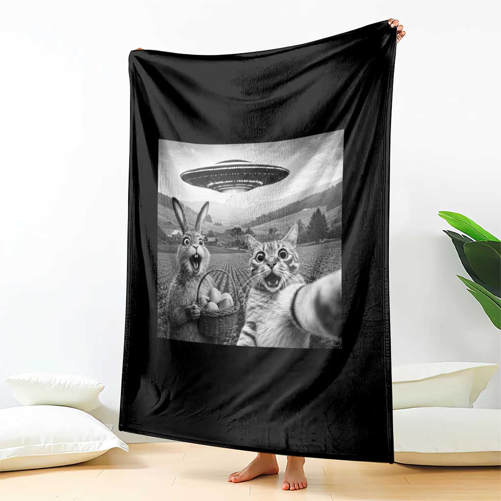 Funny Easter Throw Blanket Christian Cat Selfie Bunny Meme TS14 Print Your Wear