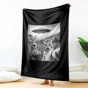 Funny Easter Throw Blanket Christian Cat Selfie Bunny Meme TS14 Print Your Wear
