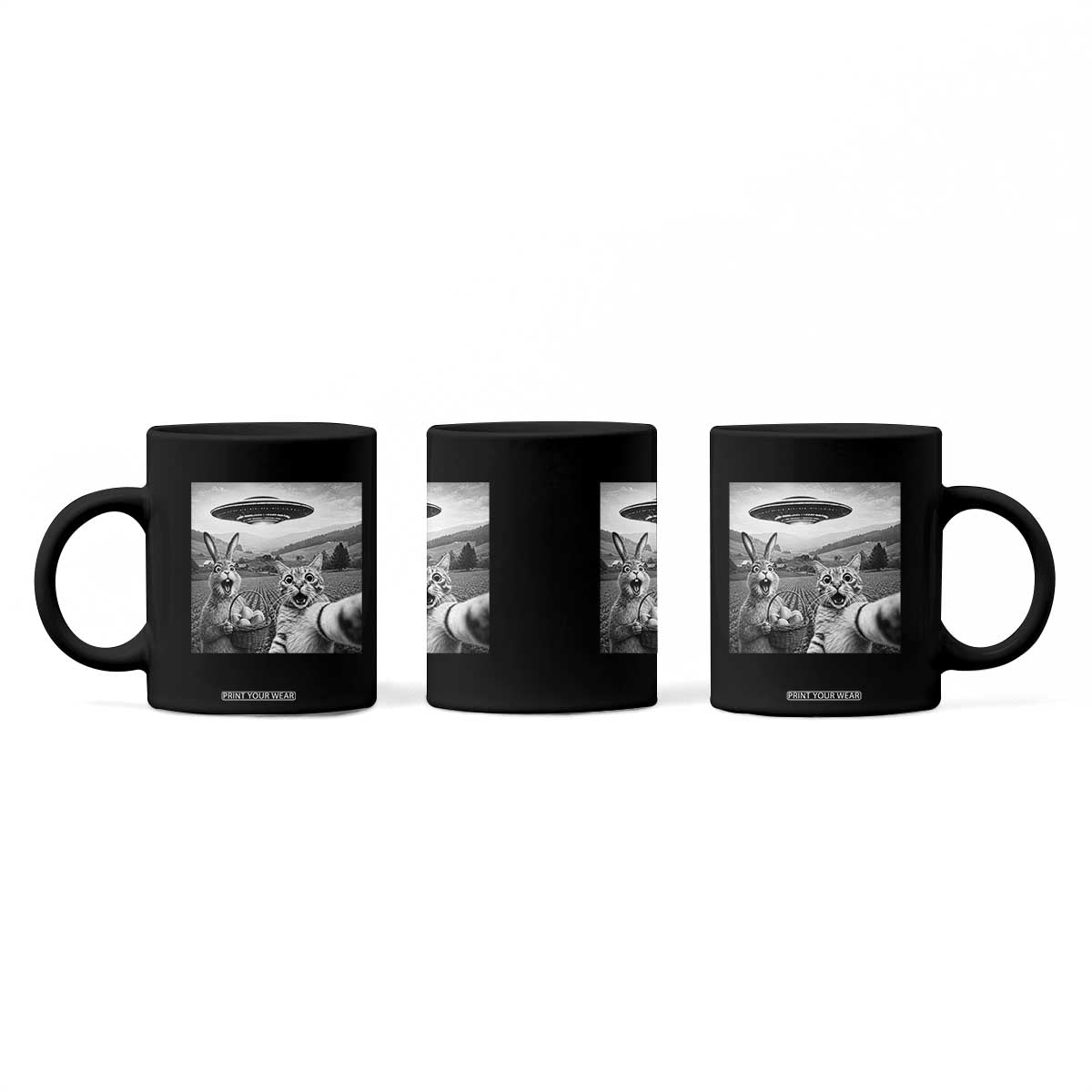 Funny Easter Coffee Mug Christian Cat Selfie Bunny Meme TS14 Print Your Wear
