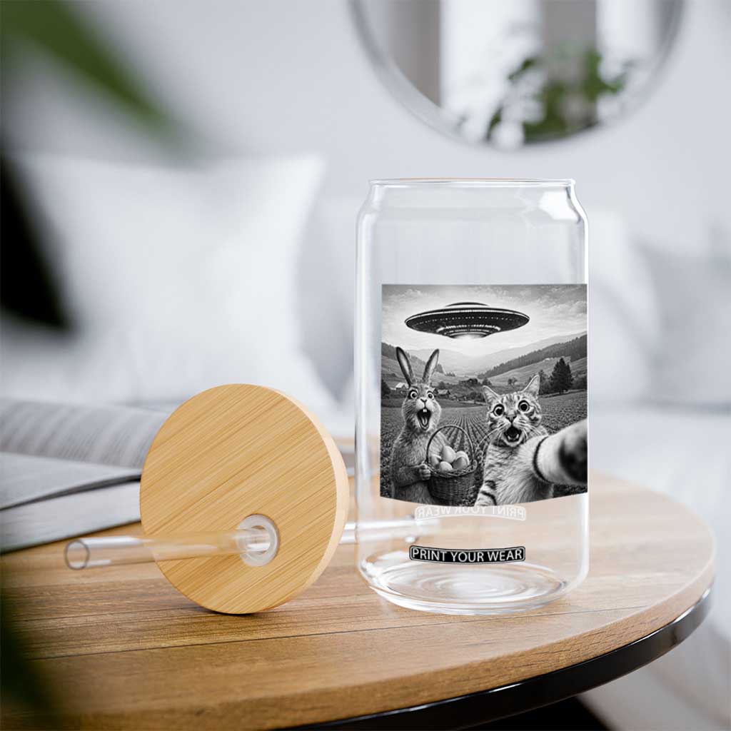 Funny Easter Glass Can Christian Cat Selfie Bunny Meme TS14 Print Your Wear