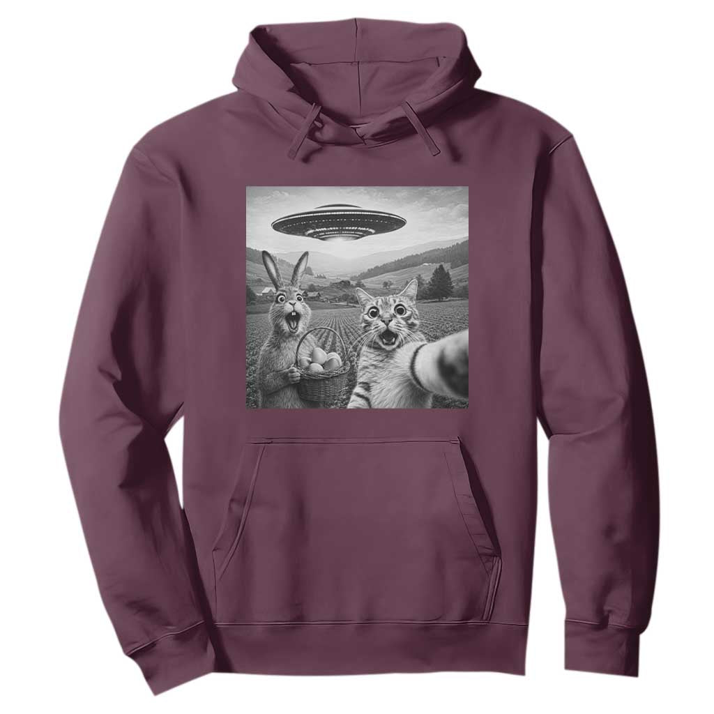 Funny Easter Hoodie Christian Cat Selfie Bunny Meme TS14 Maroon Print Your Wear
