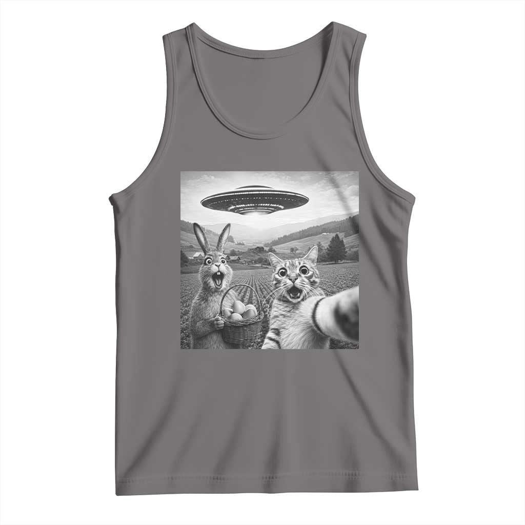 Funny Easter Tank Top Christian Cat Selfie Bunny Meme TS14 Deep Heather Print Your Wear