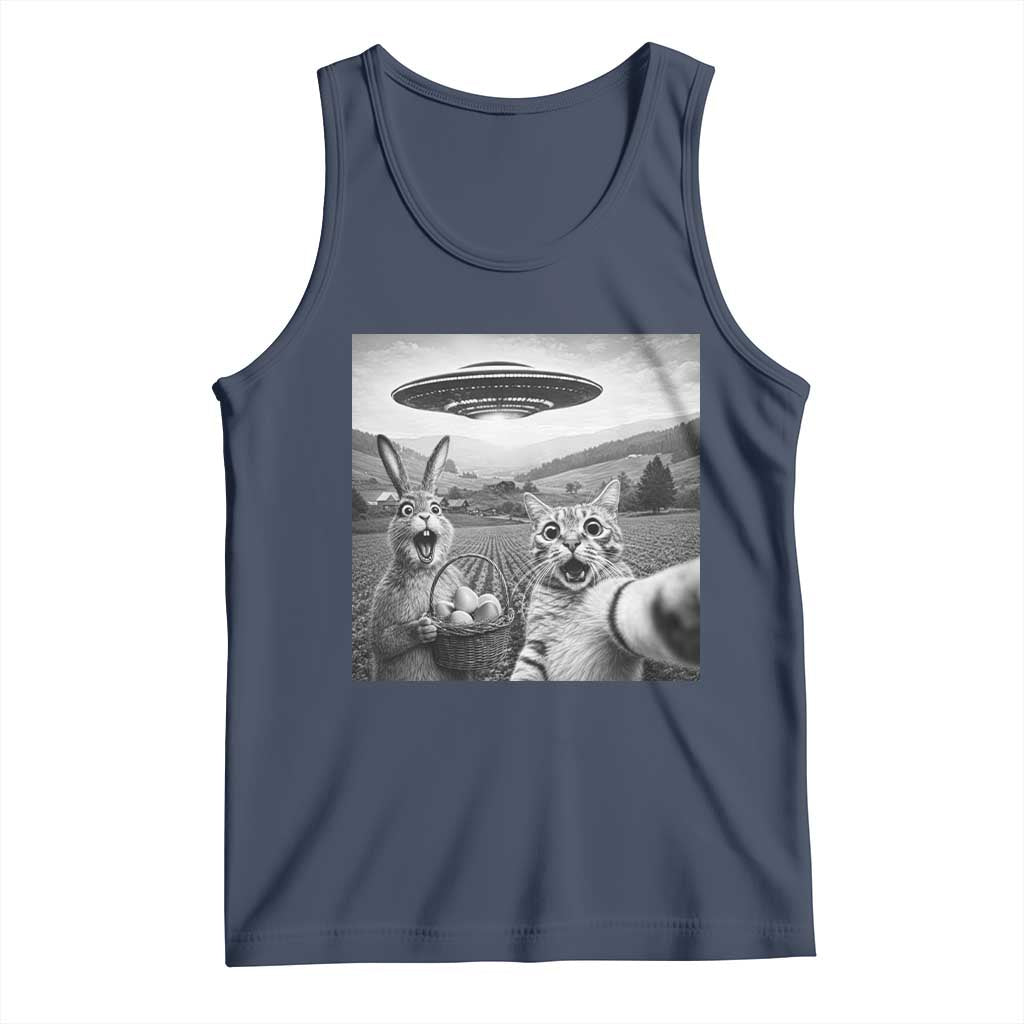 Funny Easter Tank Top Christian Cat Selfie Bunny Meme TS14 Navy Print Your Wear