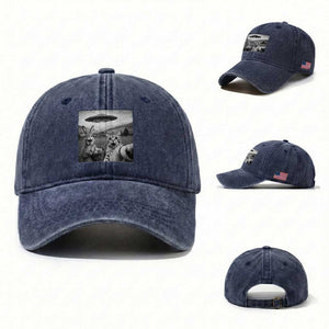 Funny Easter Washed Cotton Baseball Cap Christian Cat Selfie Bunny Meme TS14 Washed Cap Universal Fit Navy Print Your Wear