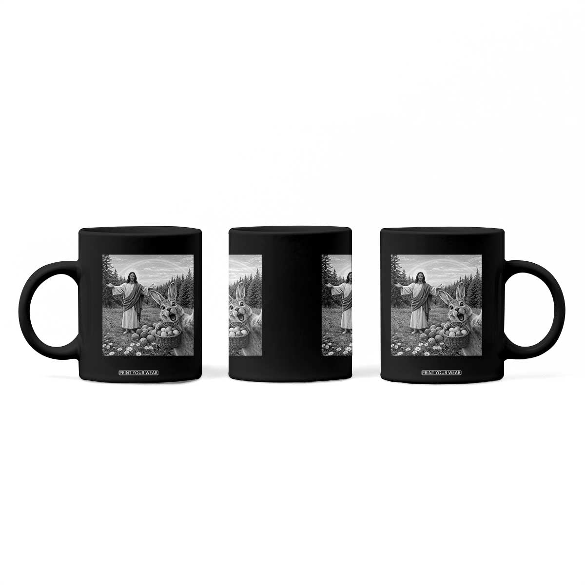 Funny Easter Jesus Coffee Mug Christian Jesus Bunny Selfie Religious TS14 Print Your Wear