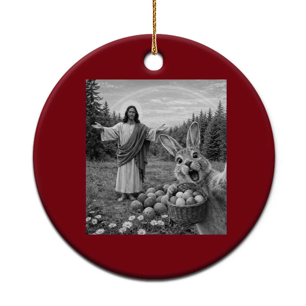 Funny Easter Jesus Ceramic Ornament Christian Jesus Bunny Selfie Religious TS14 1pc Red Print Your Wear