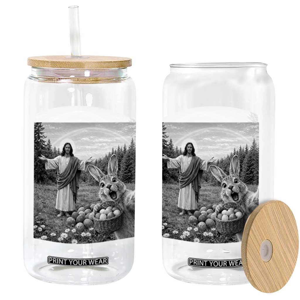 Funny Easter Jesus Glass Can Christian Jesus Bunny Selfie Religious TS14 Print Your Wear