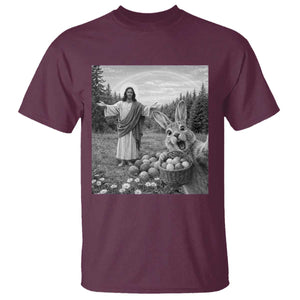 Funny Easter Jesus T Shirt Christian Jesus Bunny Selfie Religious TS14 Maroon Print Your Wear