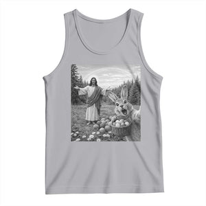 Funny Easter Jesus Tank Top Christian Jesus Bunny Selfie Religious TS14 Athletic Heather Print Your Wear