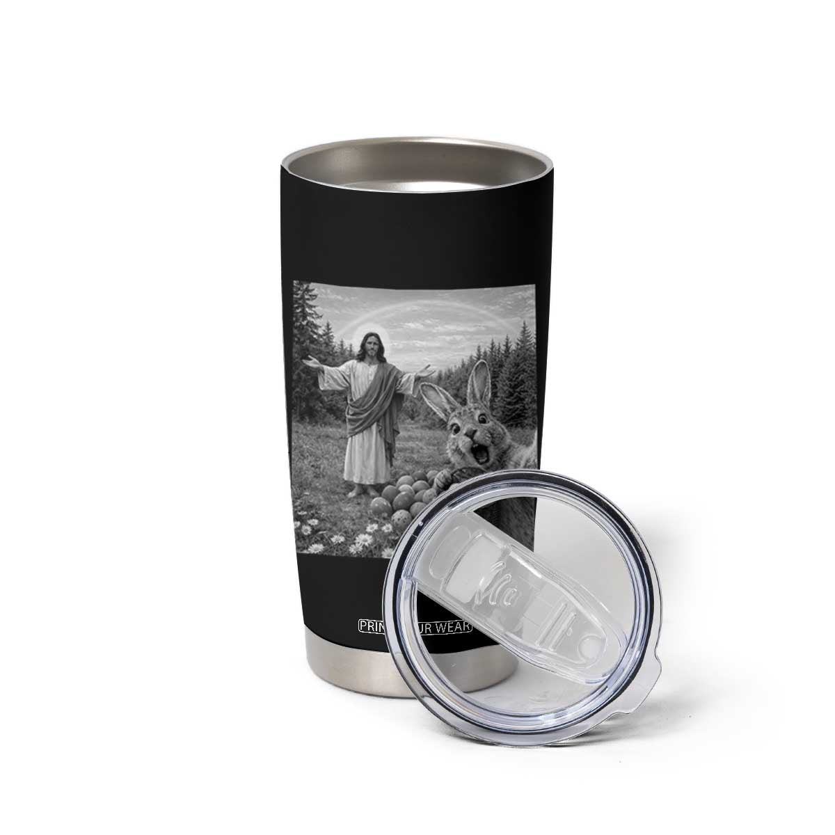 Funny Easter Jesus Tumbler Cup Christian Jesus Bunny Selfie Religious TS14 Print Your Wear