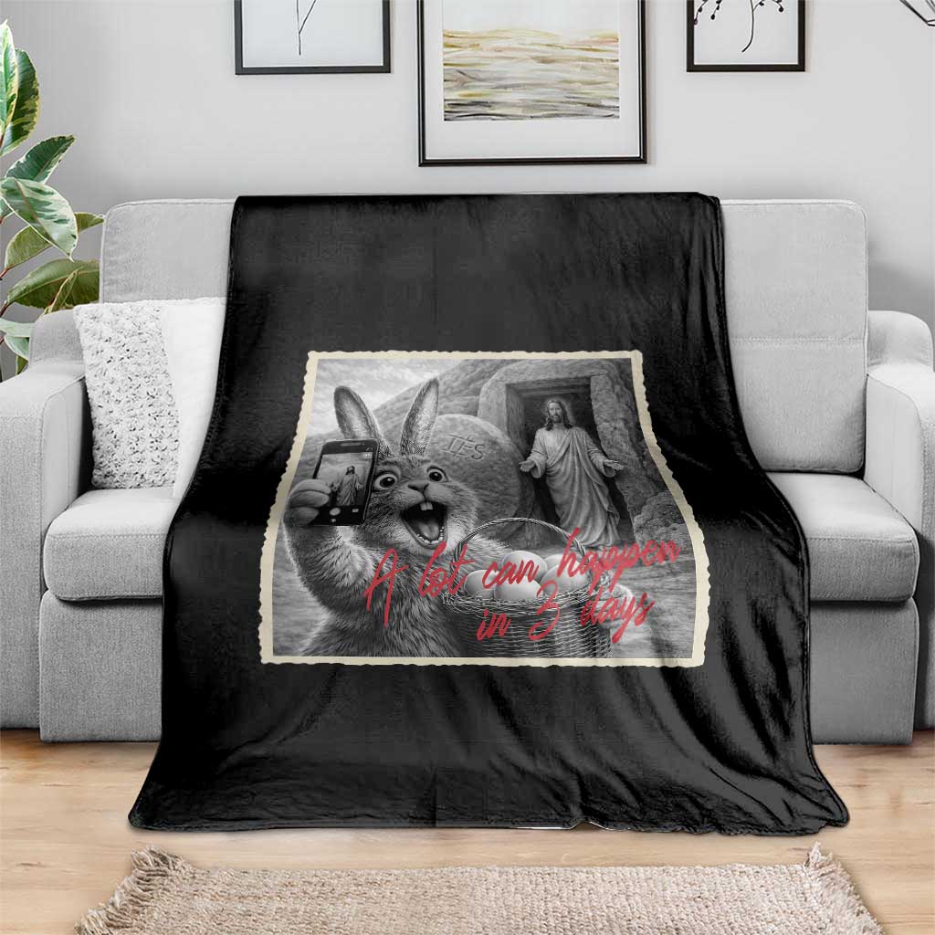 Funny Easter Jesus Throw Blanket Christian Jesus Come Back Bunny Selfie TS14 Print Your Wear