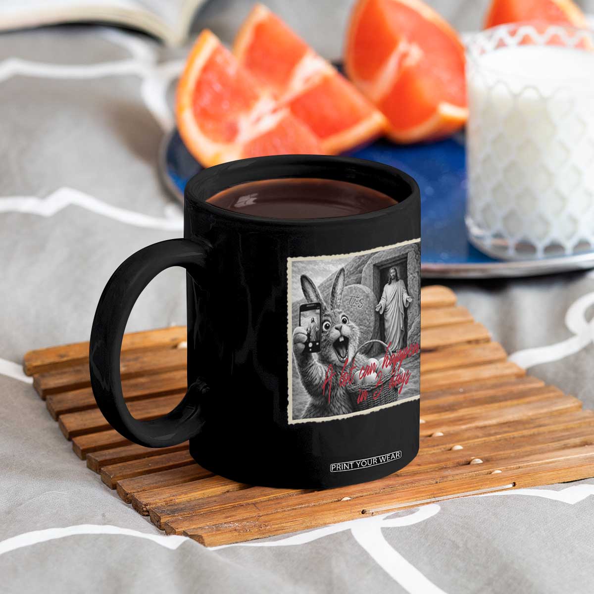 Funny Easter Jesus Coffee Mug Christian Jesus Come Back Bunny Selfie TS14 Print Your Wear