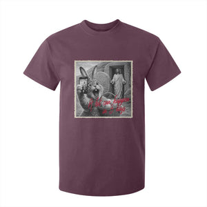 Funny Easter Jesus T Shirt For Kid Christian Jesus Come Back Bunny Selfie TS14 Maroon Print Your Wear
