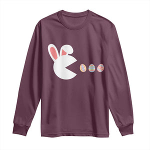 Funny Easter Long Sleeve Shirt Bunny Gamer Egg Hunter TS14 Maroon Print Your Wear