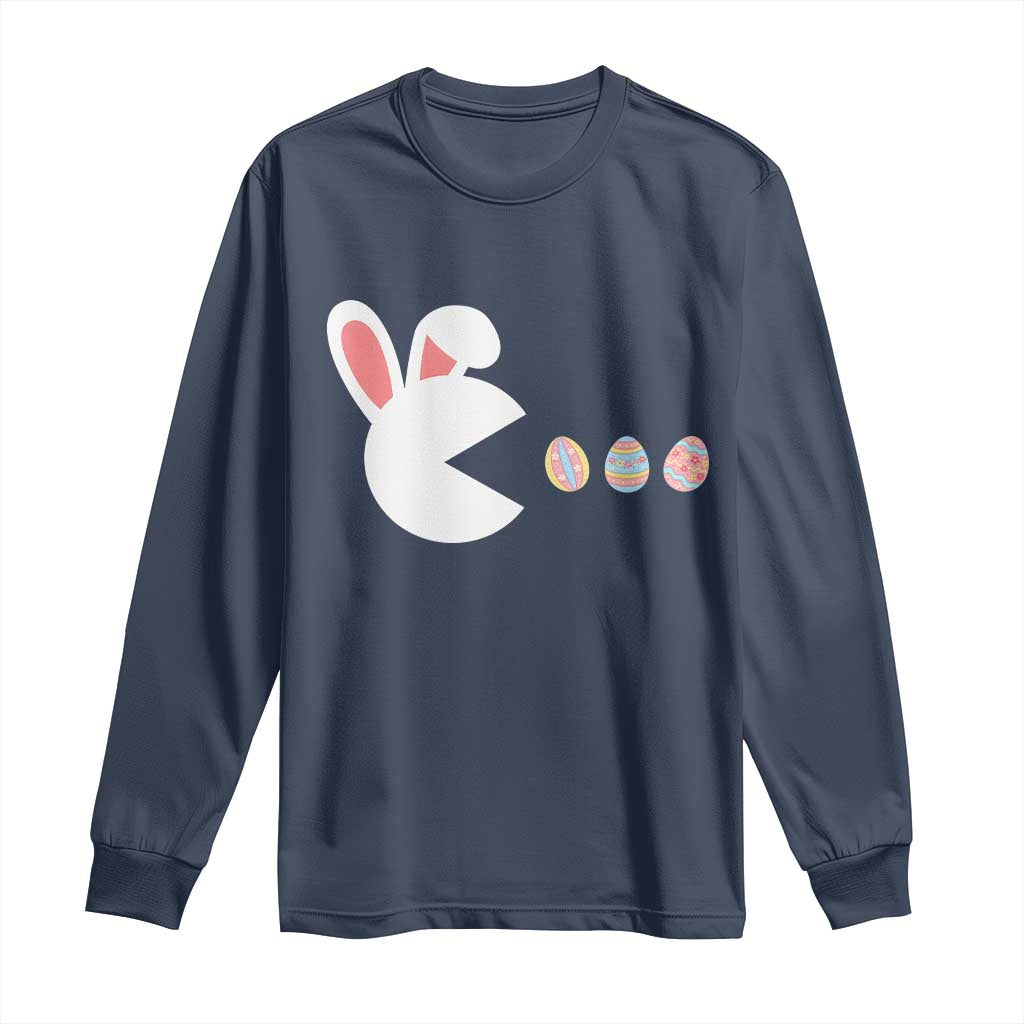 Funny Easter Long Sleeve Shirt Bunny Gamer Egg Hunter TS14 Navy Print Your Wear