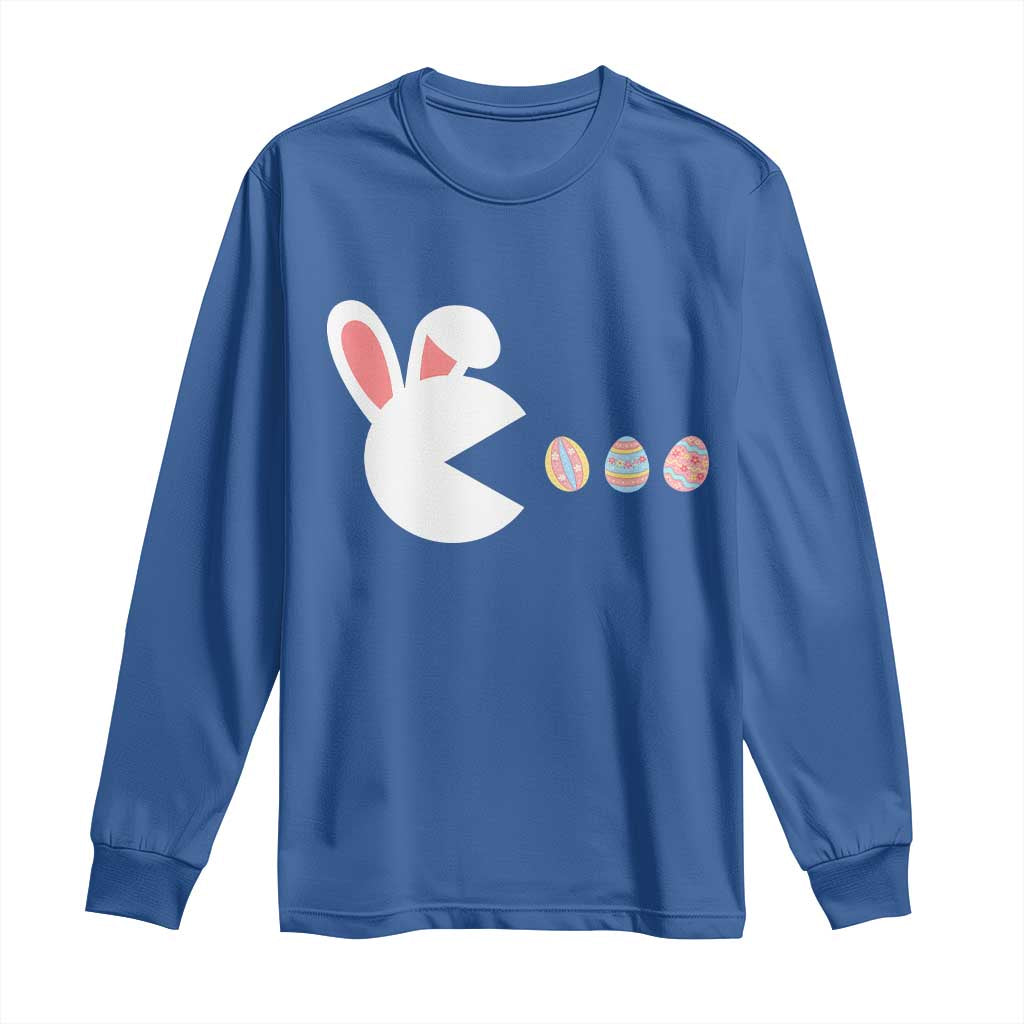 Funny Easter Long Sleeve Shirt Bunny Gamer Egg Hunter TS14 Royal Blue Print Your Wear