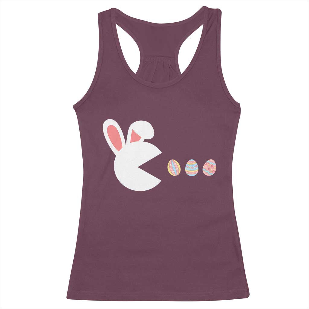 Funny Easter Racerback Tank Top Bunny Gamer Egg Hunter TS14 Maroon Print Your Wear