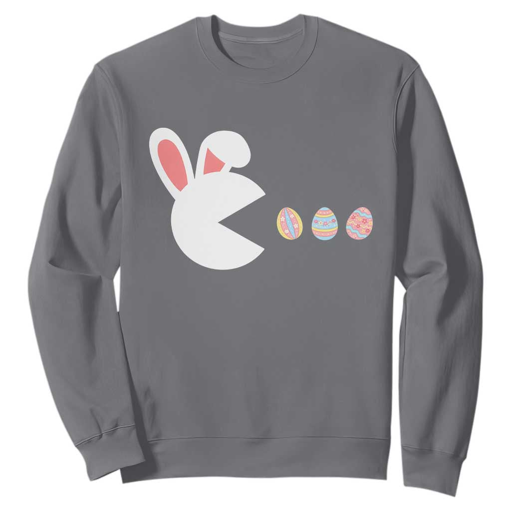 Funny Easter Sweatshirt Bunny Gamer Egg Hunter TS14 Charcoal Print Your Wear