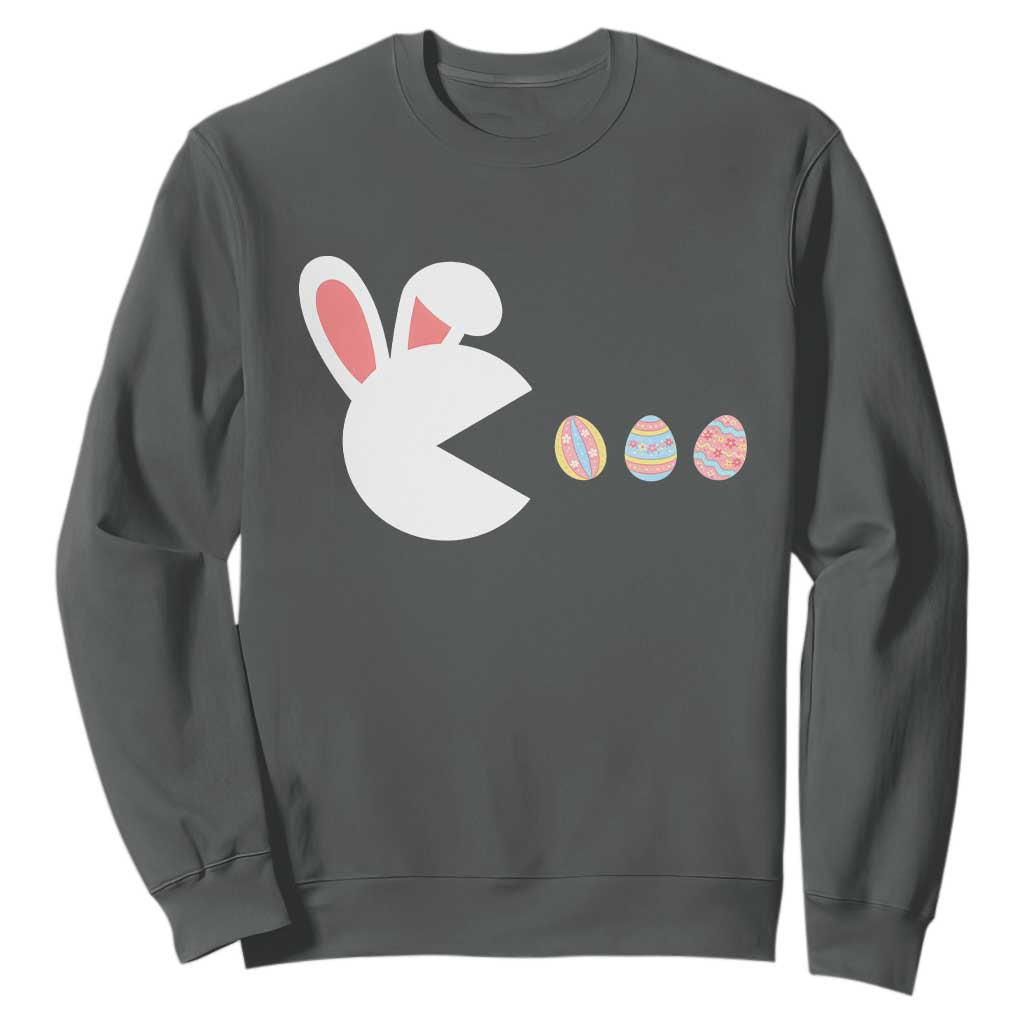 Funny Easter Sweatshirt Bunny Gamer Egg Hunter TS14 Dark Heather Print Your Wear